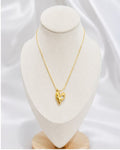 Anti tarnished crystal hearted glow necklace